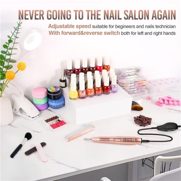 20000RPM Electric NailDrill Compact Portable Efile Professional ManicurePedicure - Picture 3 of 7